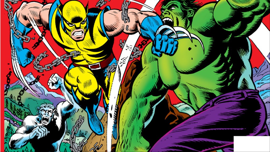 Wolverine attacking the Hulk with Wendigo behind them