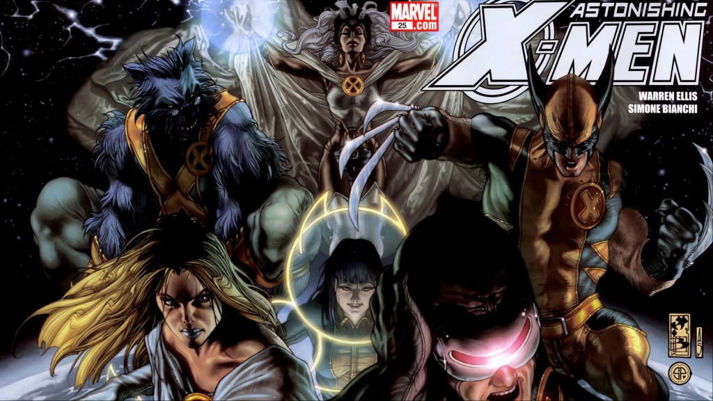 Beast Armor, Emma Frost, Storm, Cyclops, and Wolverine ready for action
