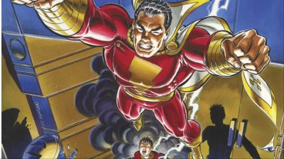 Billy Batson transforming into Shazam