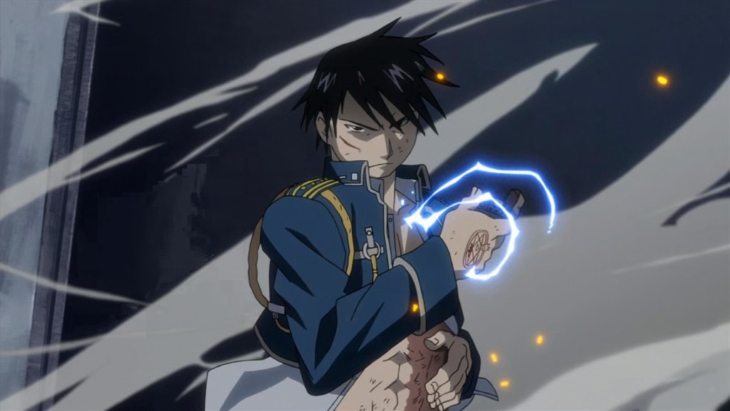 Roy Mustang fighting Lust in Fullmetal Alchemist: Brotherhood