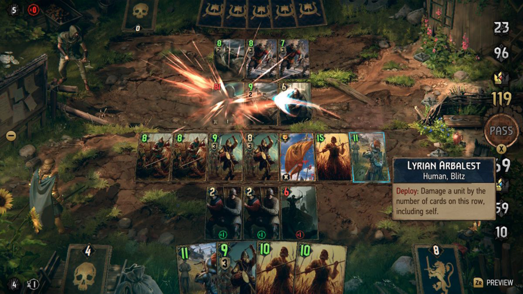 A screenshot from Thronebreaker: The Witcher Tales.