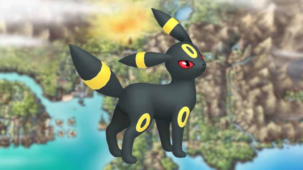 Umbreon over Johto Map