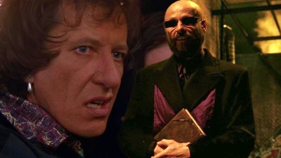 Split image of Casanova Frankenstein in Mystery Men and Rasputin in Hellboy