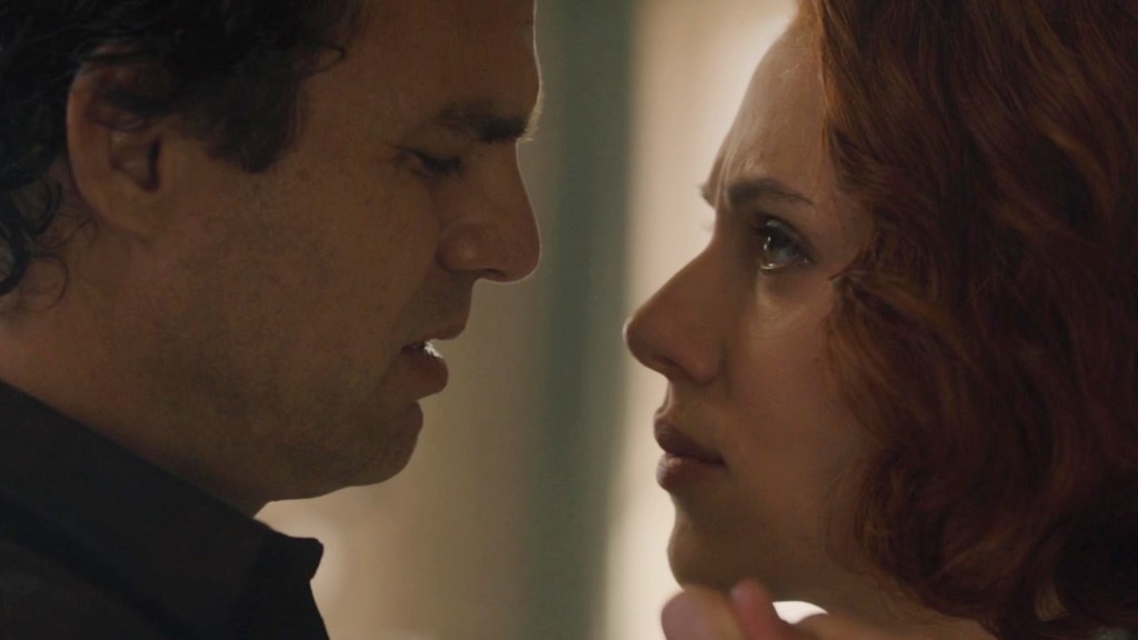 Bruce Banner and Natasha Romanoff in Avengers: Age of Ultron
