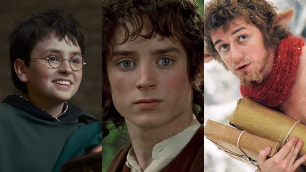 A collage featuring Harry Potter, The Lord of the Rings, and The Chronicles of Narnia