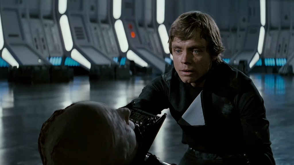 Luke crying over Anakin's dead body