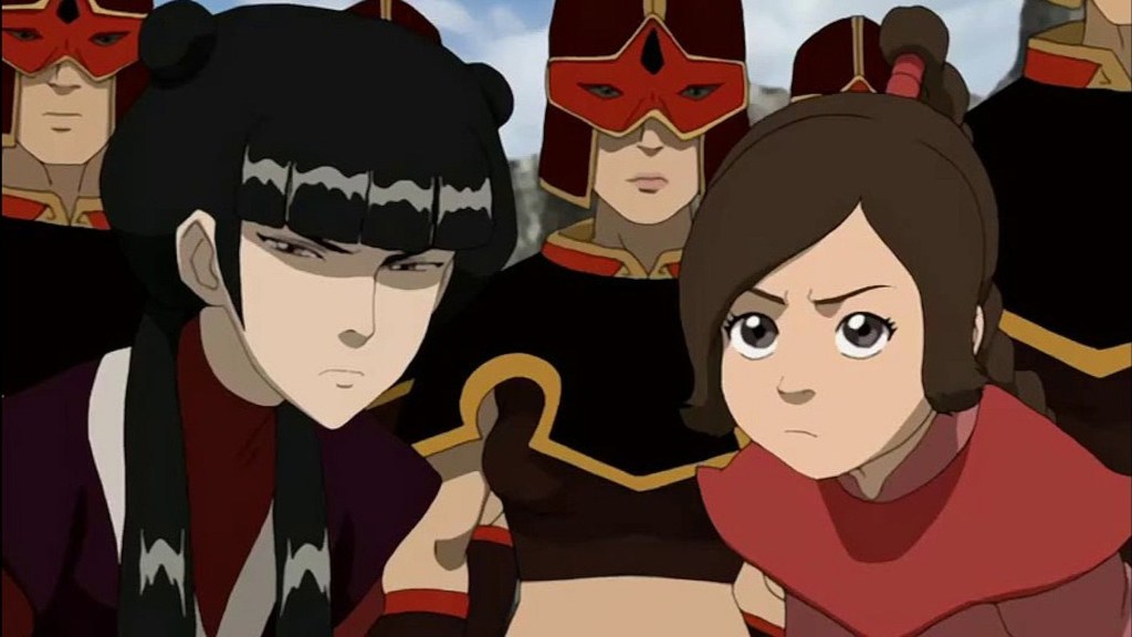 Mai and Ty Lee being arrested in Avatar: The Last Airbender Book 3