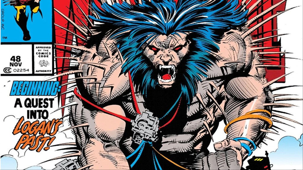 Wolverine covered in spikes and roaring