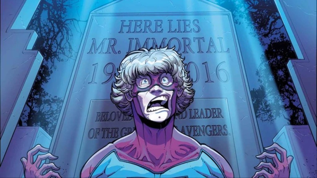 Mr Immortal popping out of his grave