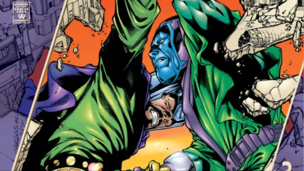 Kang the Conqueror wrestling with Immortus