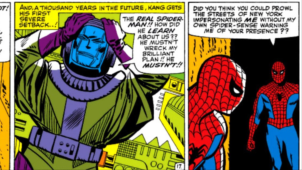 Kang the Conqueror scared that Spider-man will stop his Spider-Man robot