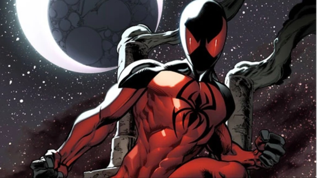 Kaine Parker in the Scarlet Spider costume