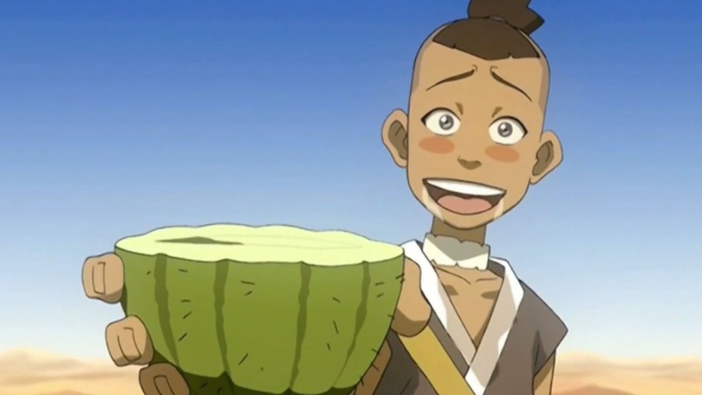Sokka drinking cactus juice in Avatar: The Last Airbender