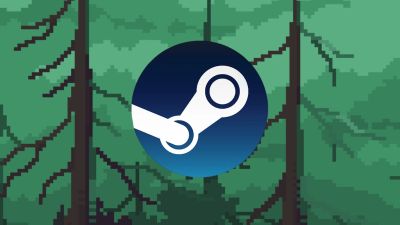 Steam Logo over Task Bar Hero Background