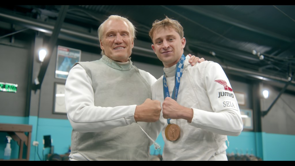 Dolph Lundgren with US Fencing champion