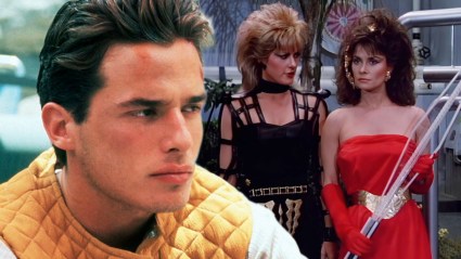 Split image with stills from Earth 2 and V (1984)