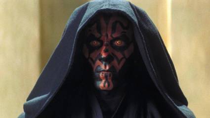 Darth Maul in a cloak in Star Wars Episode 1: The Phantom Menace.