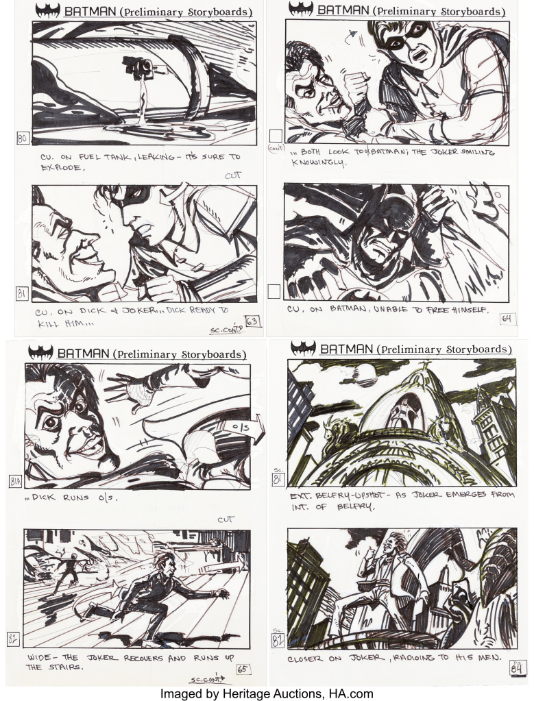 Batman 1989 Robin storyboards