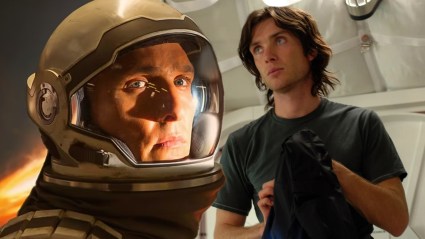 Split image with stills from Interstellar (2014) and Sunshine (2007)