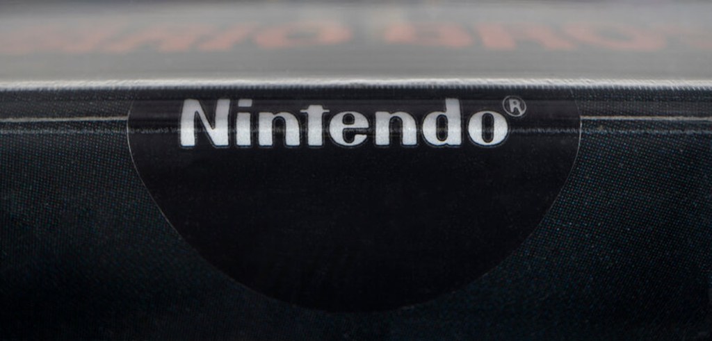 A vinyl seal applied by Nintendo on some cartridges (in this case, Super Mario Bros.)