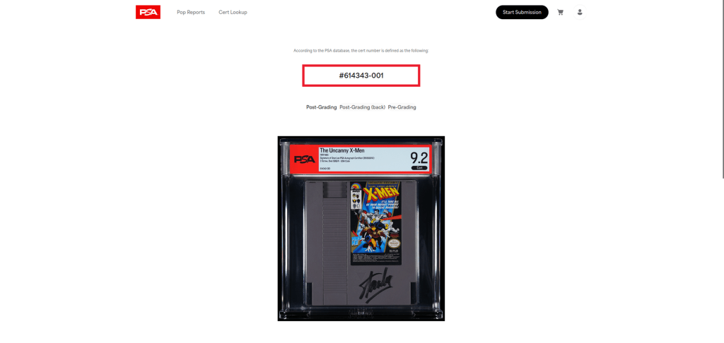 The Uncanny X-Men NES with Stan Lee's autograph and authentication certificate