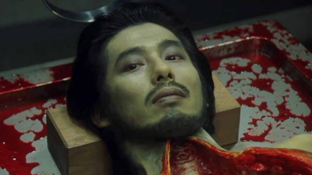 A corpse in the Japanese horror movie Spiral, aka Rasen