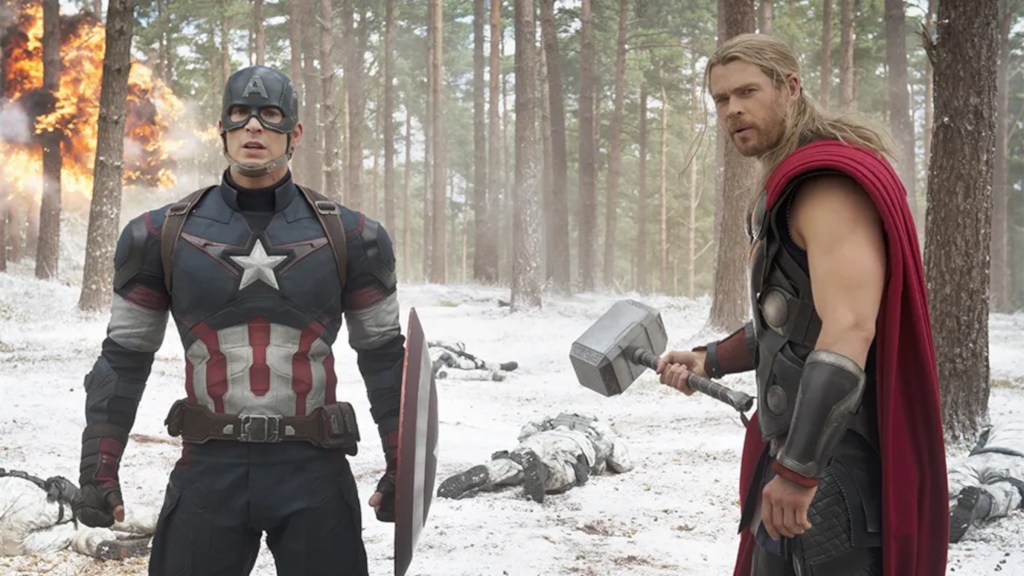 Captain America and Thor in Avengers: Age of Ultron