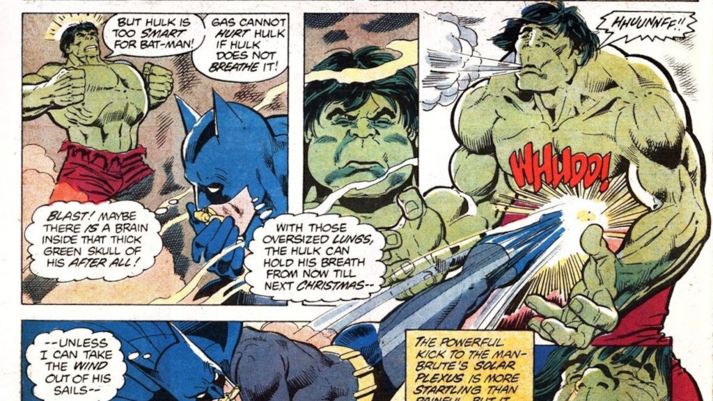 Batman vs Incredible Hulk knockout gas