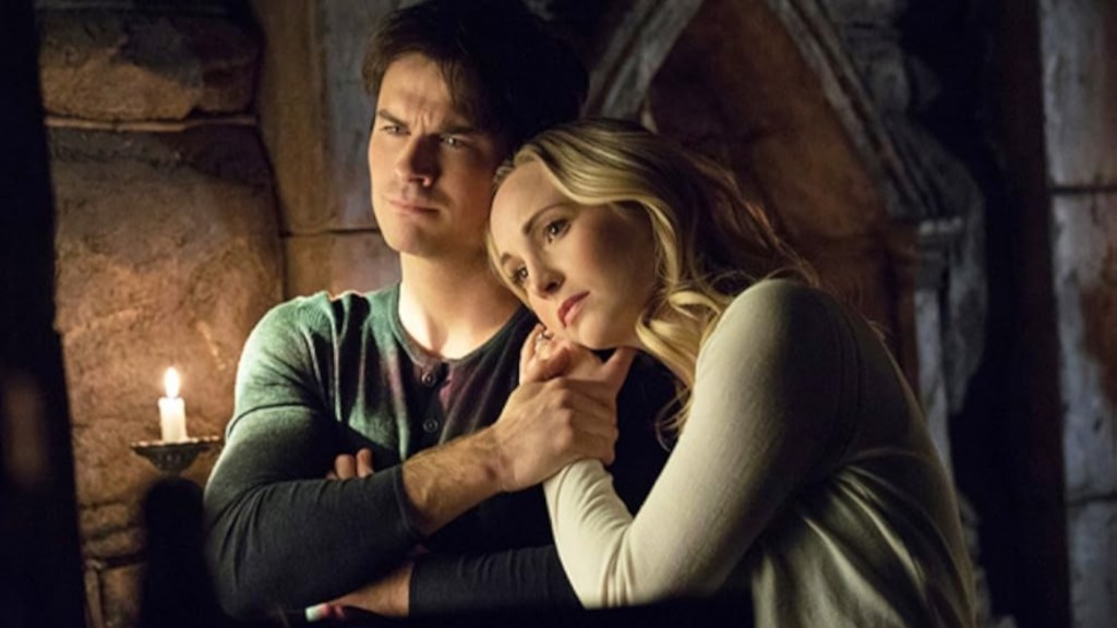 Damon and Caroline in The Vampire Diaries