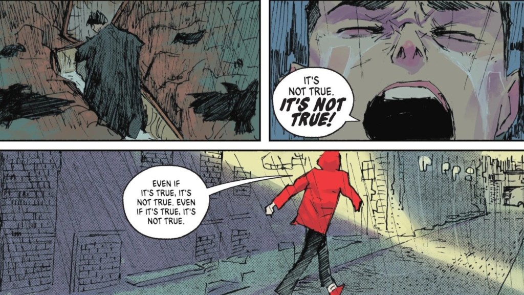 Batman in Thomas Wayne's empty grave