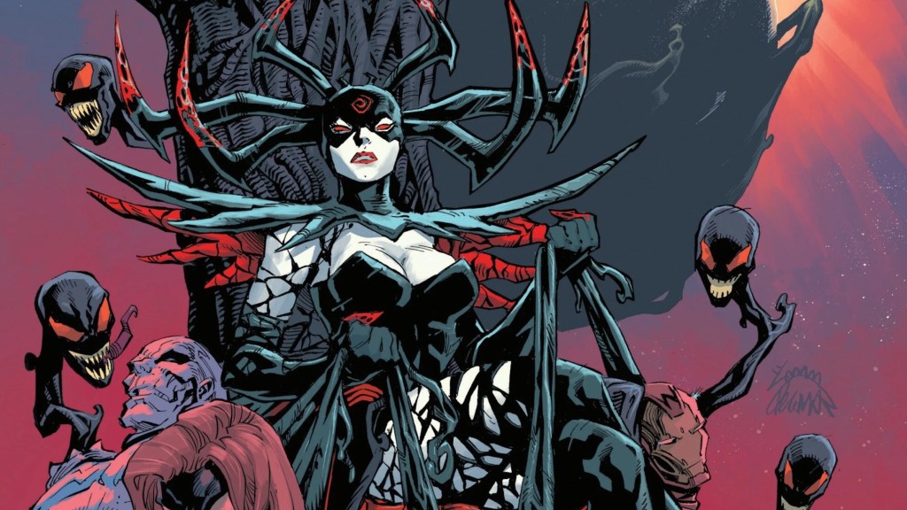 Hela on symbiote throne
