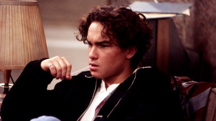 Johnny Galecki looking pensive in Roseanne