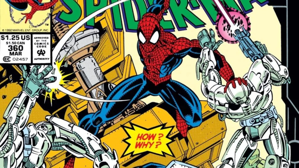 Spider-Man versus cyborgs