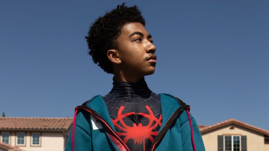 Miles Brown dressed as Miles Morales