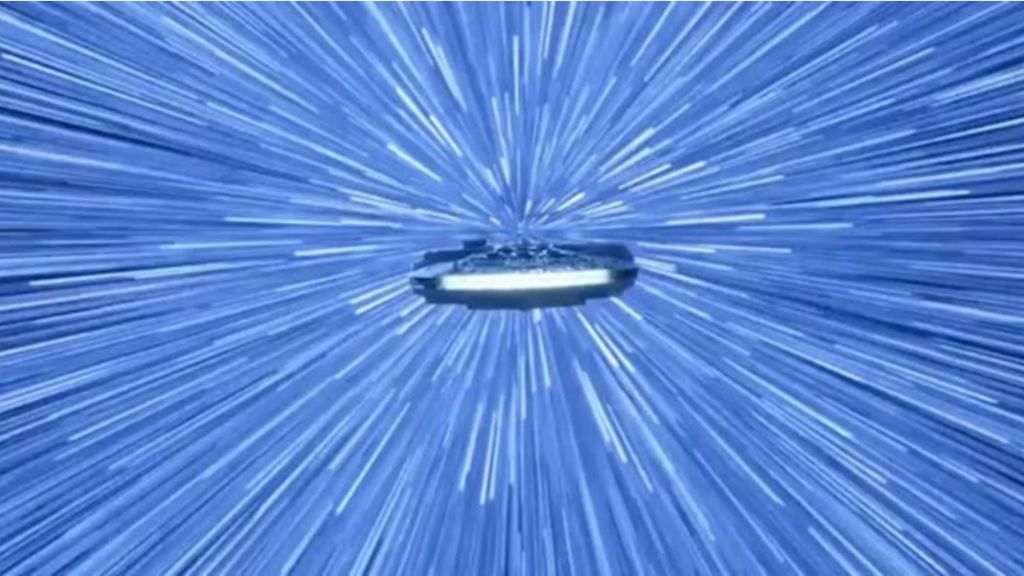 Millennium Falcon in hyperdrive
