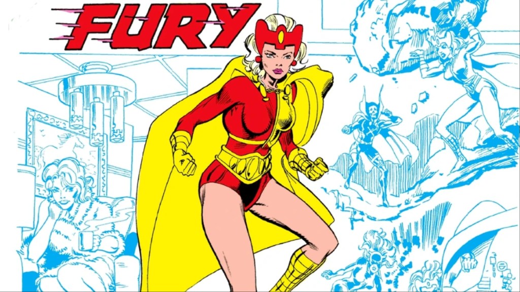 The Fury with images from her past behind her