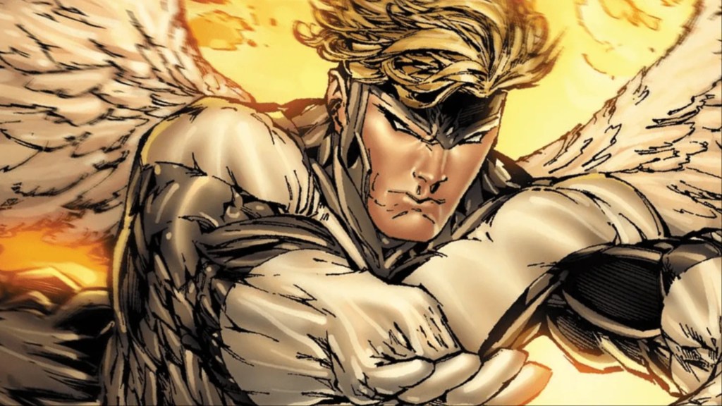 Warren Worthington III flying as the Angel