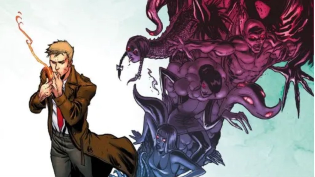 John Constantine with demons in his shadow