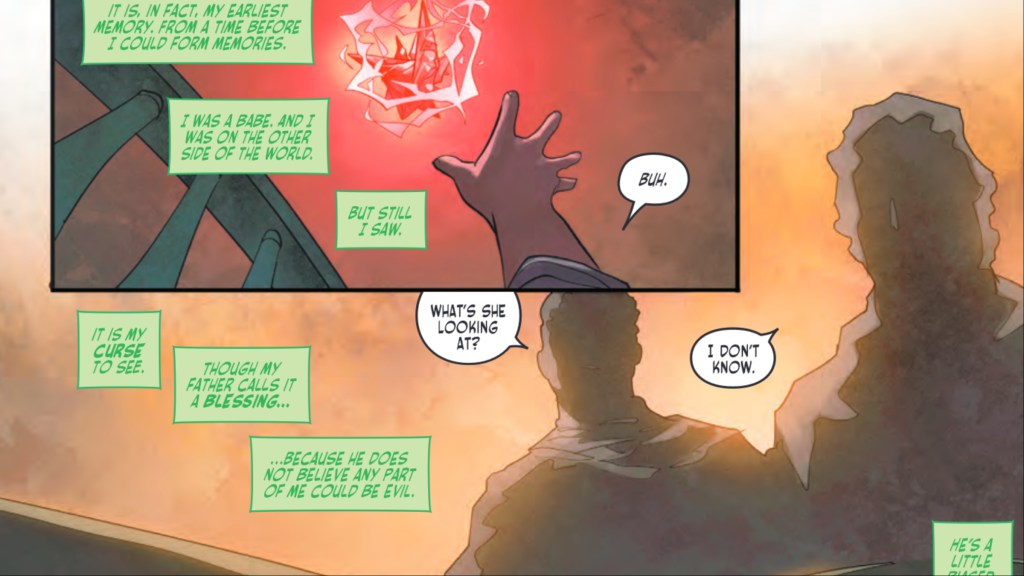 Young Barbara Gordon looking up at the magic comet