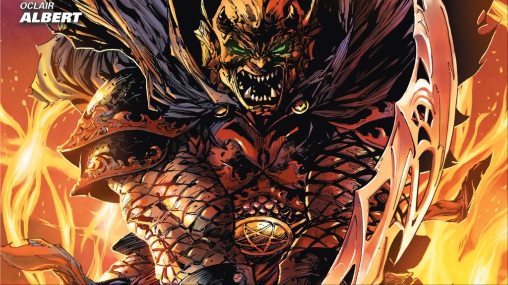 Etrigan the Demon swinging his sword