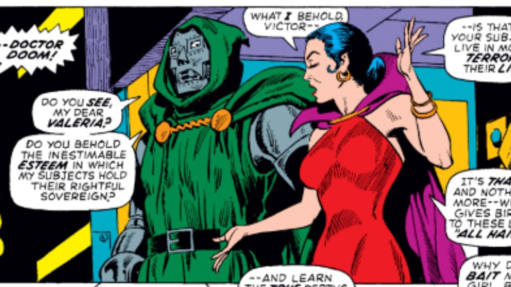 Doctor Doom talking with Valeria Von Frazen
