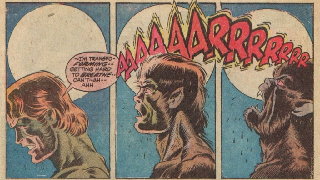 Jack Russell transforming into Werewolf by Night