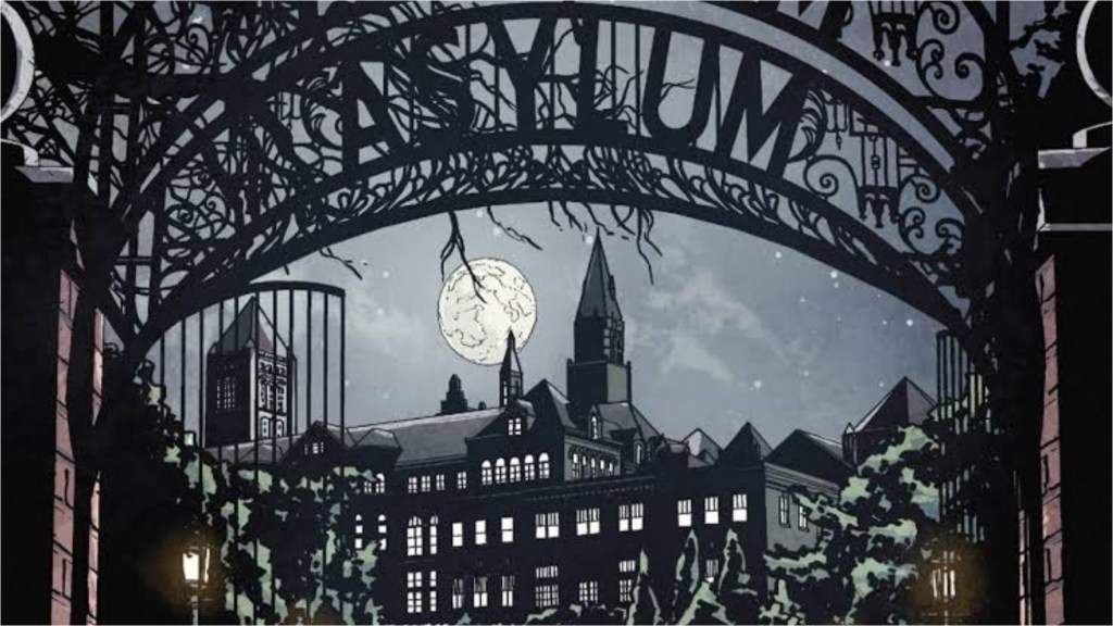 Arkham Asylum under the moon