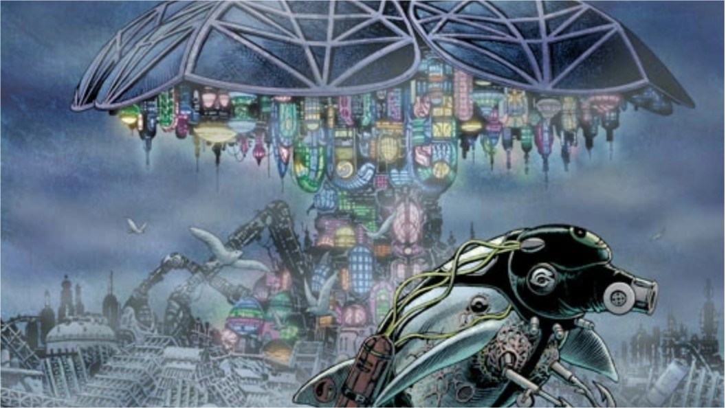 Artistic interpretation of the brutal storytelling in DC Comics.