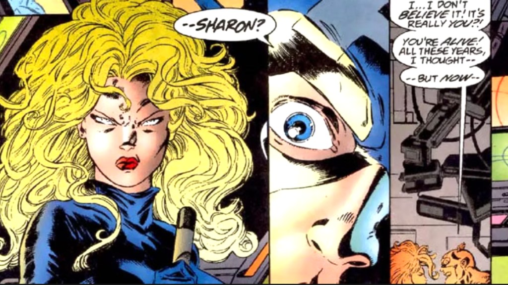 Sharon Carter revealing herself to Captain America