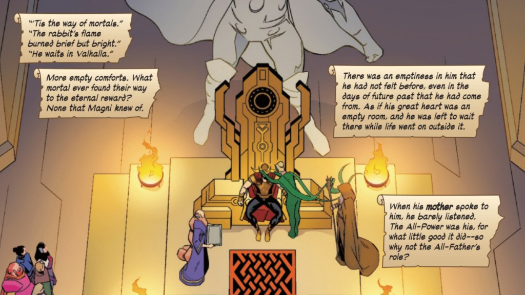Enchantress putting the crown on Magni