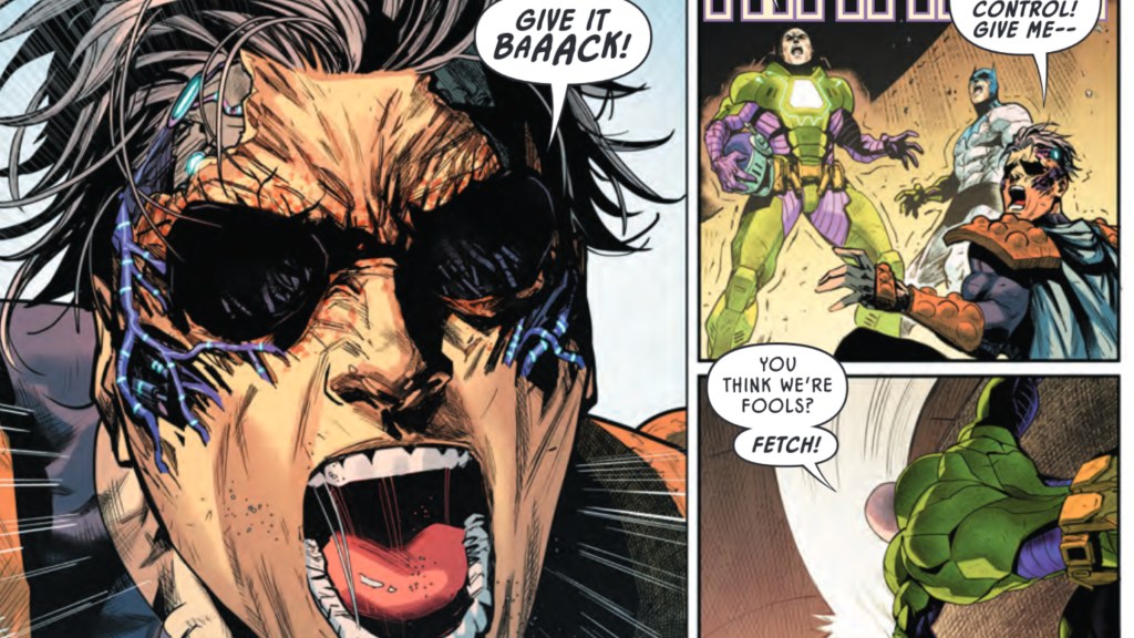 Prometheus screaming after his helmet is taken from him