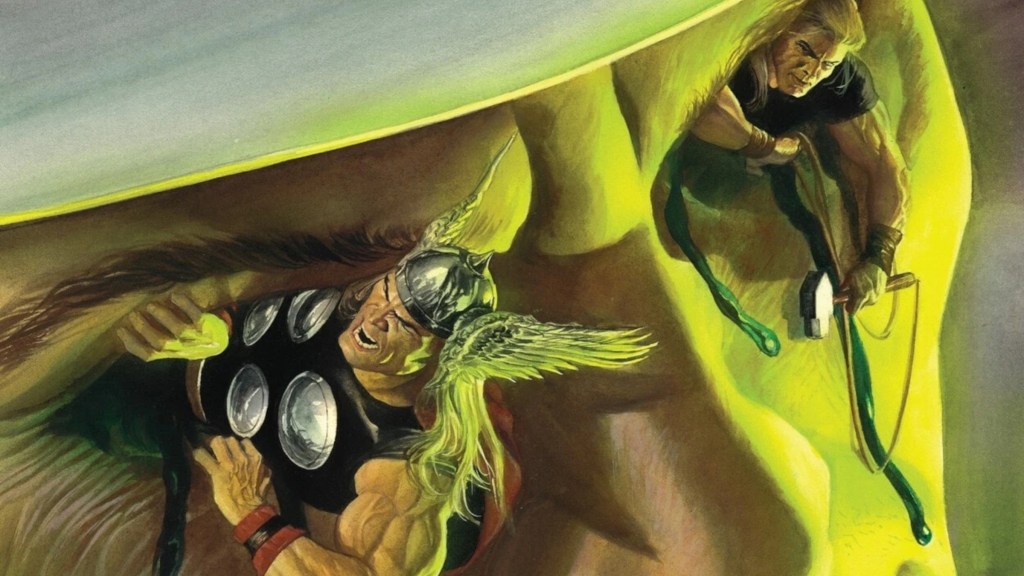 Thor and Sigurd Jarlson in Blake's empty eye sockets