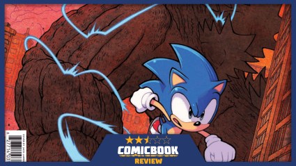 Sonic runs across Godzilla
