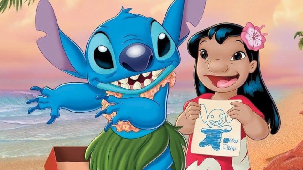 Stitch and Lilo on the poster of Lilo and Stich 2: Stitch Has a Glitch